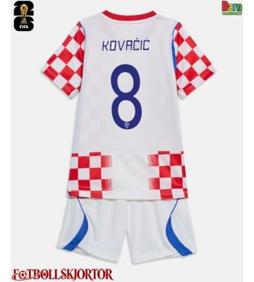 Kroatien Mateo Kovacic #8 Hemmakläder Barn VM 2026 Kortärmad (+ Korta byxor)